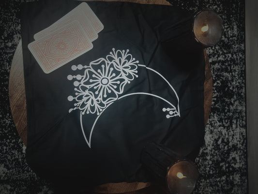 Floral Crescent Moon Altar Cloth