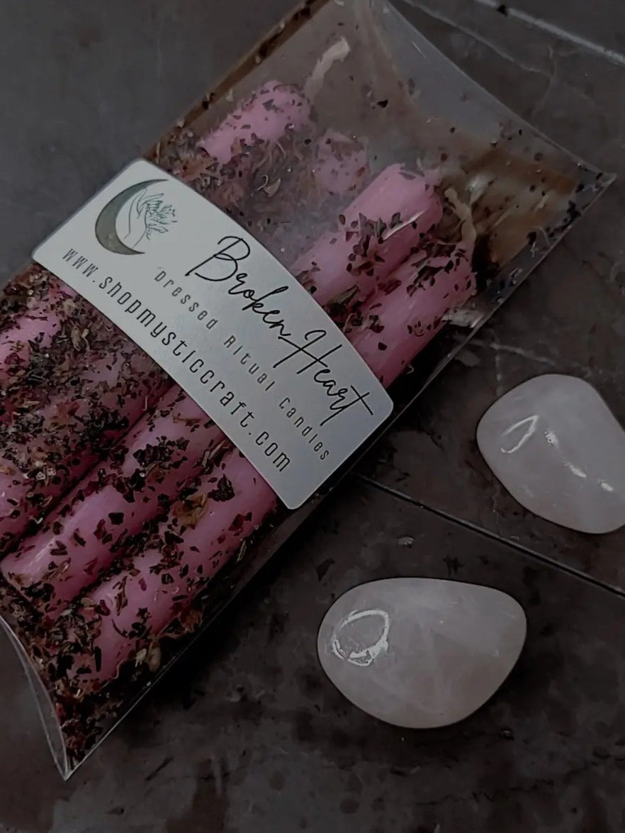 Broken Heart Dressed Ritual Candles
