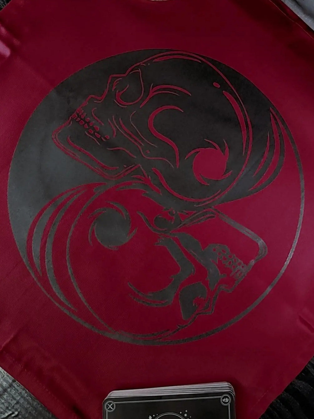 Yin Yang Skull Altar Cloth