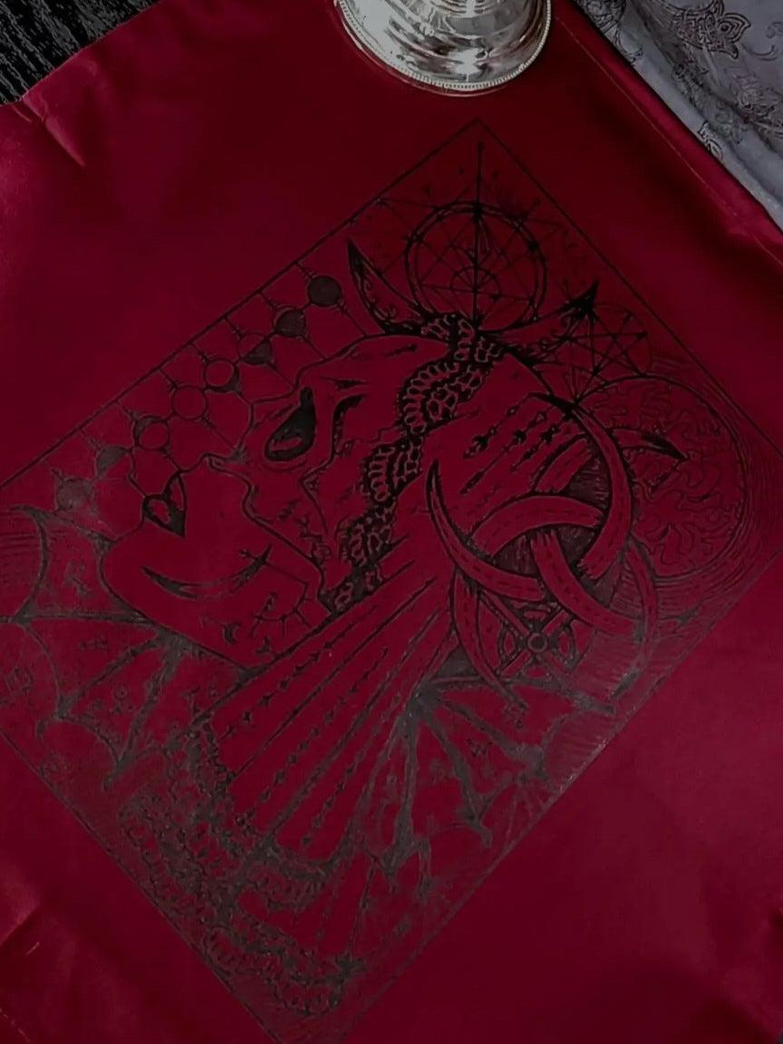 Skeleton Warrior Woman Altar Cloth