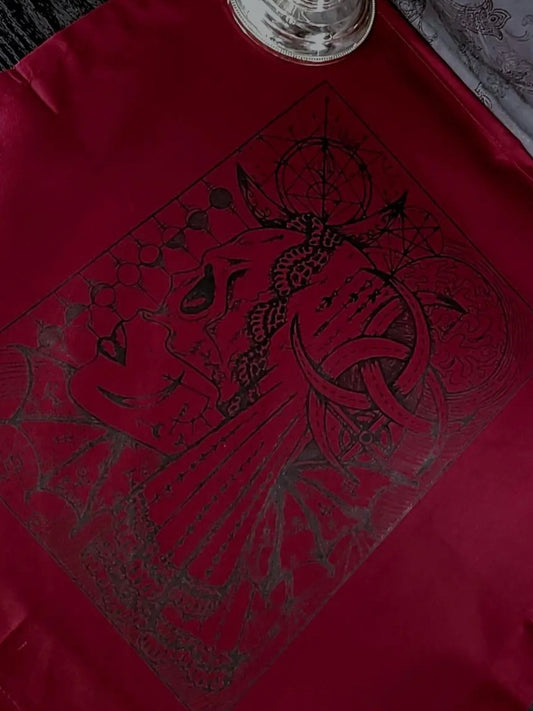 Skeleton Warrior Woman Altar Cloth