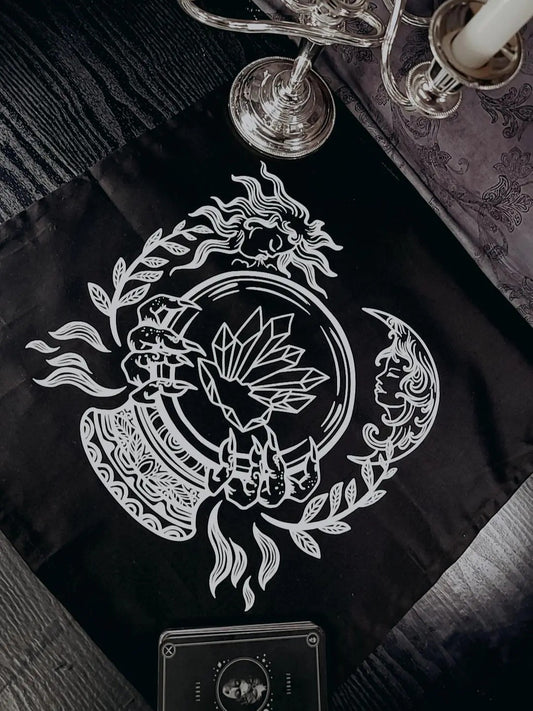 Sun & Moon Crystal Ball Altar Cloth