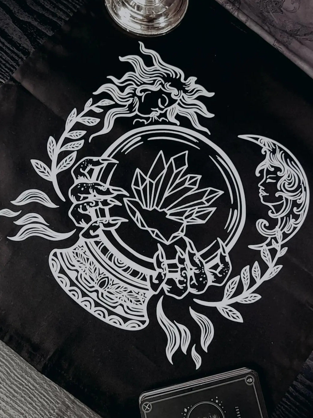 Sun & Moon Crystal Ball Altar Cloth