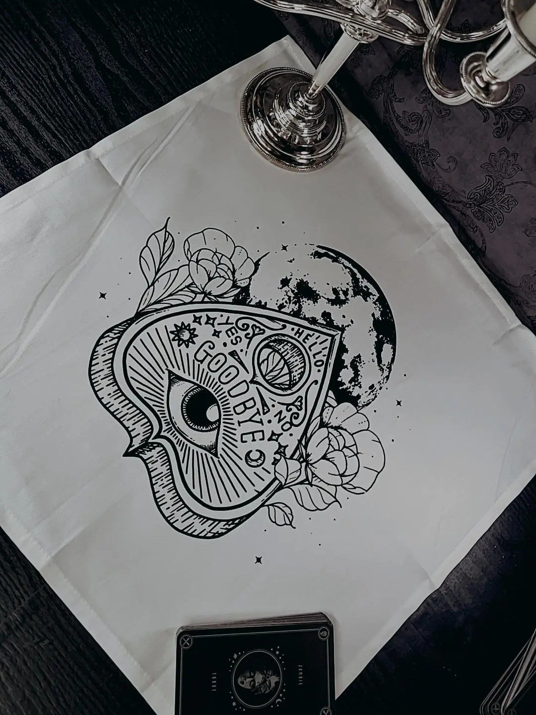 Planchette & Moon Altar Cloth