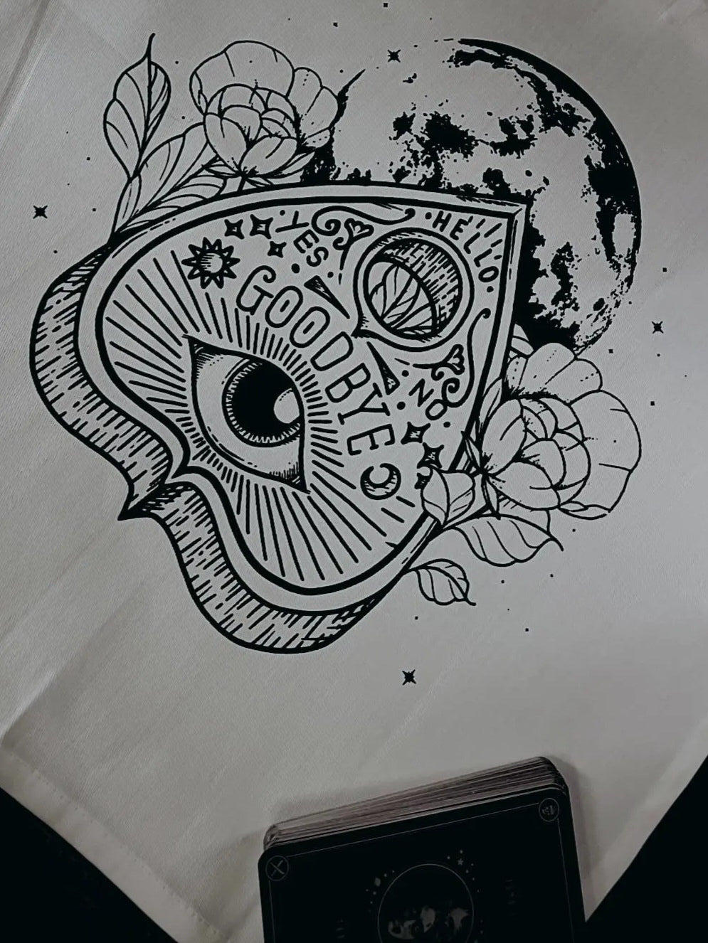 Planchette & Moon Altar Cloth