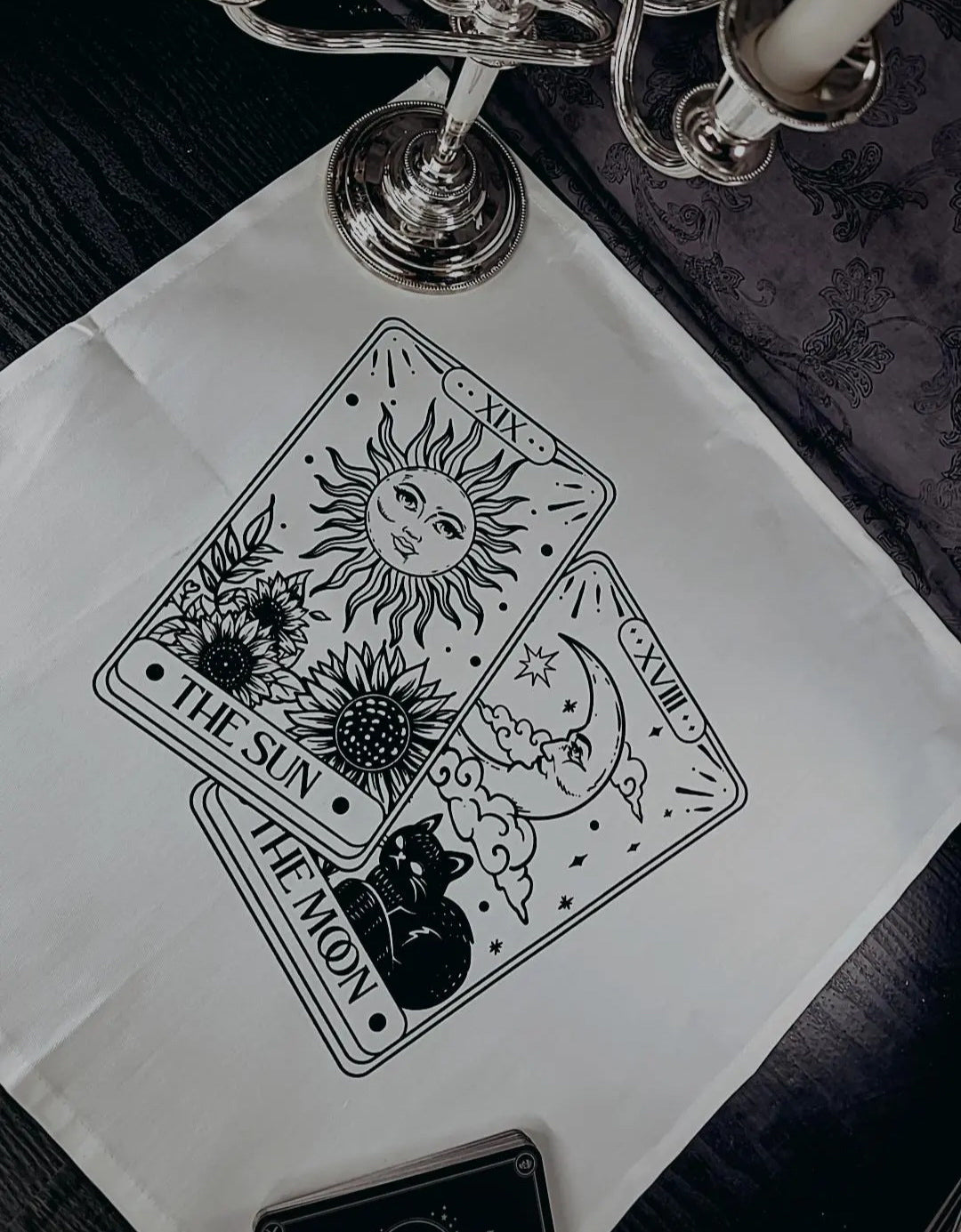 The Sun & The Moon Tarot Cards Altar Cloth