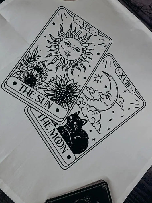 The Sun & The Moon Tarot Cards Altar Cloth